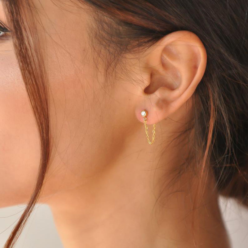 Bezel Stud Earrings