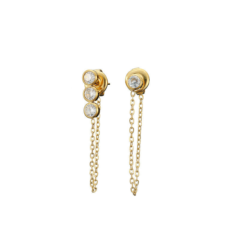 Bezel Stud Earrings