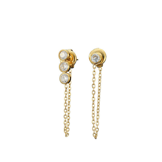 Bezel Stud Earrings