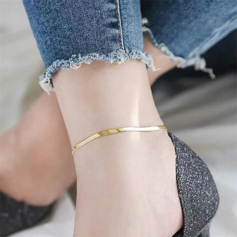 Flat Snake Chain Anklet