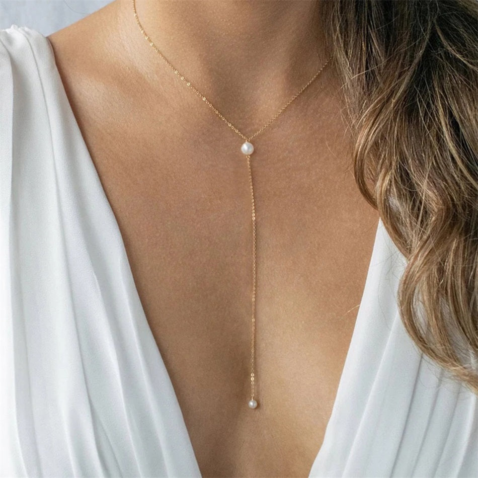 Drop Pearl Necklace